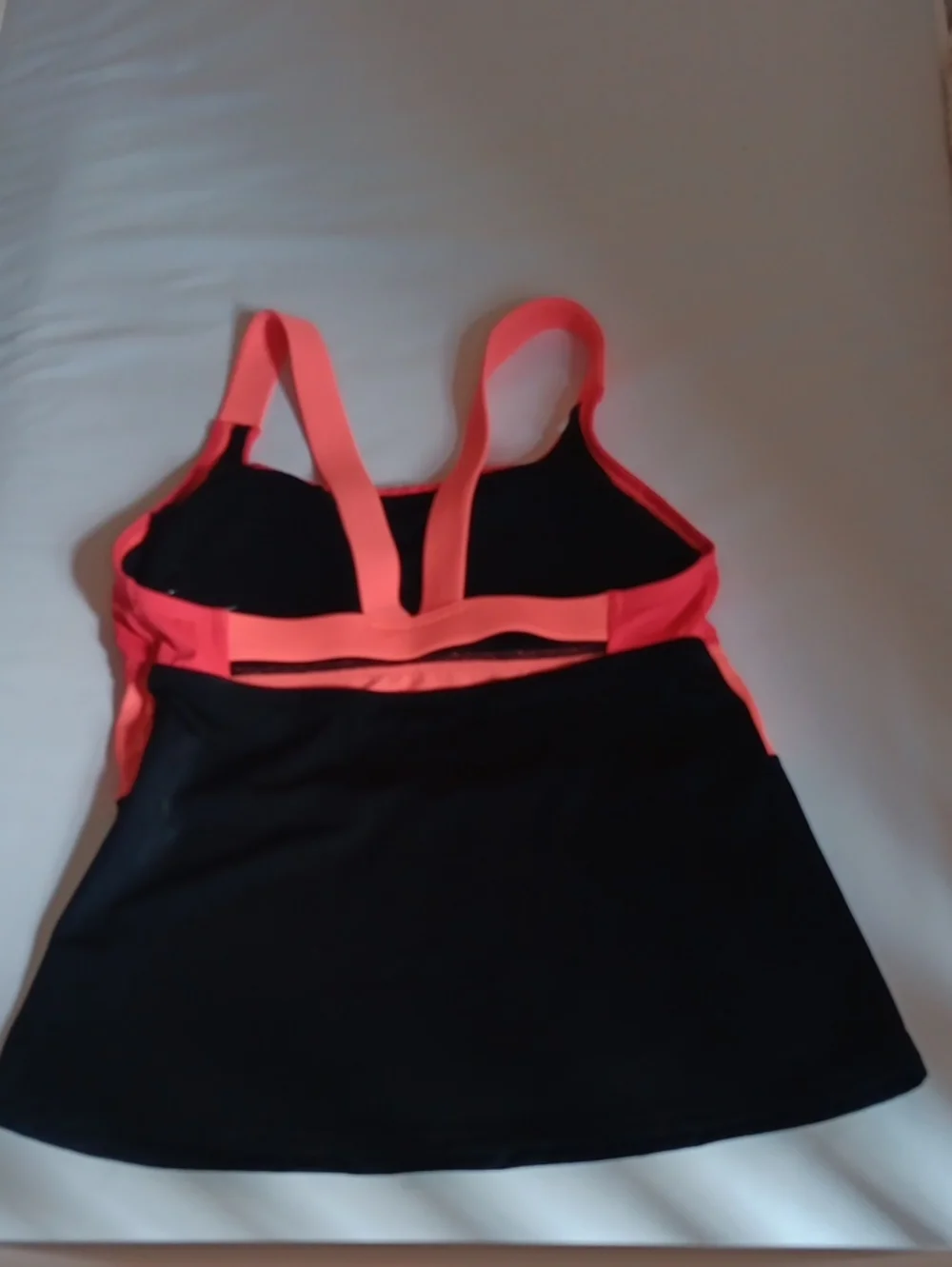 Nike Women’s Colorblock One-Piece Swim Suit - Coral, Peach & Black